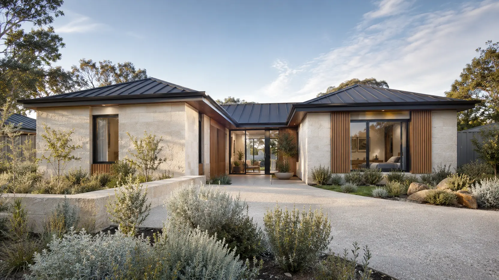 Duo Courtyard straight-on façade