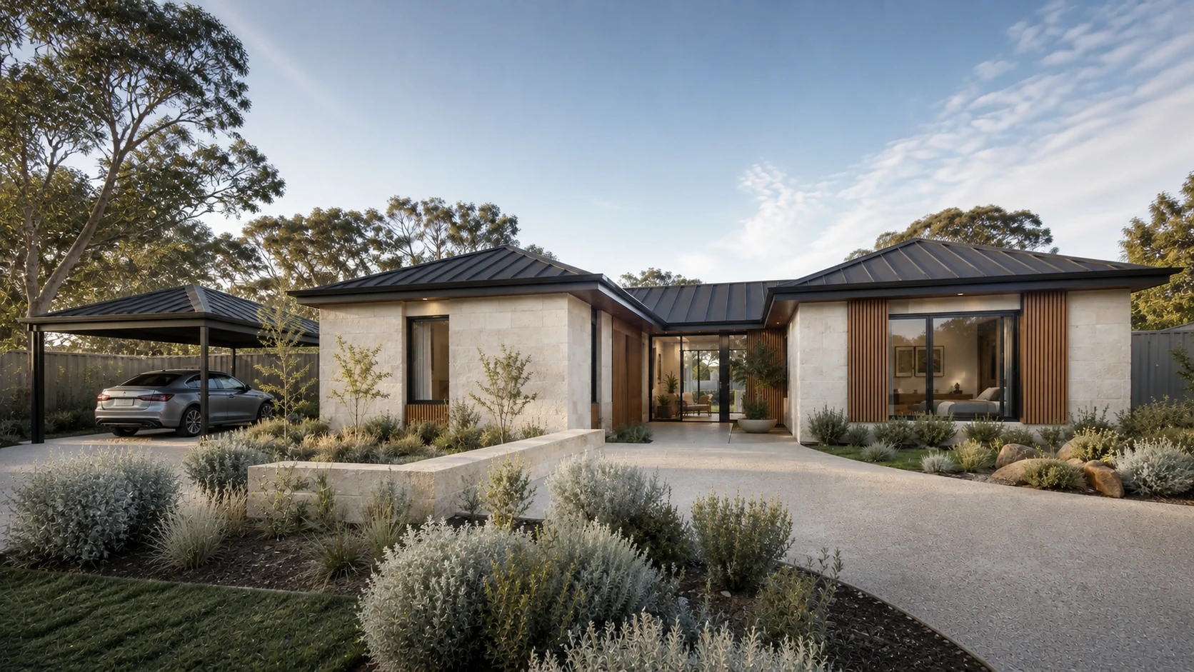 Duo Courtyard straight-on façade
